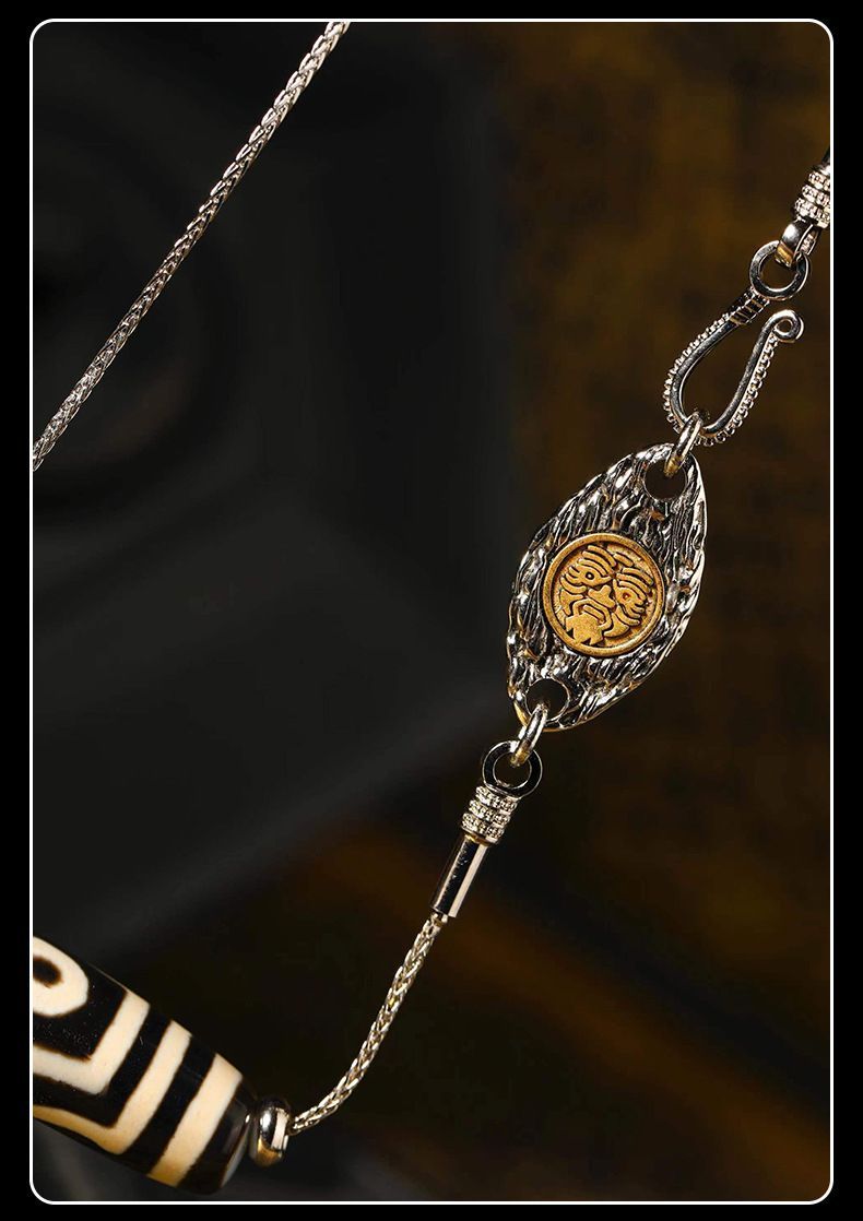 Tibetan Silver Plated Zachyi Lhamo Pendant Necklace—Wealth Energy
