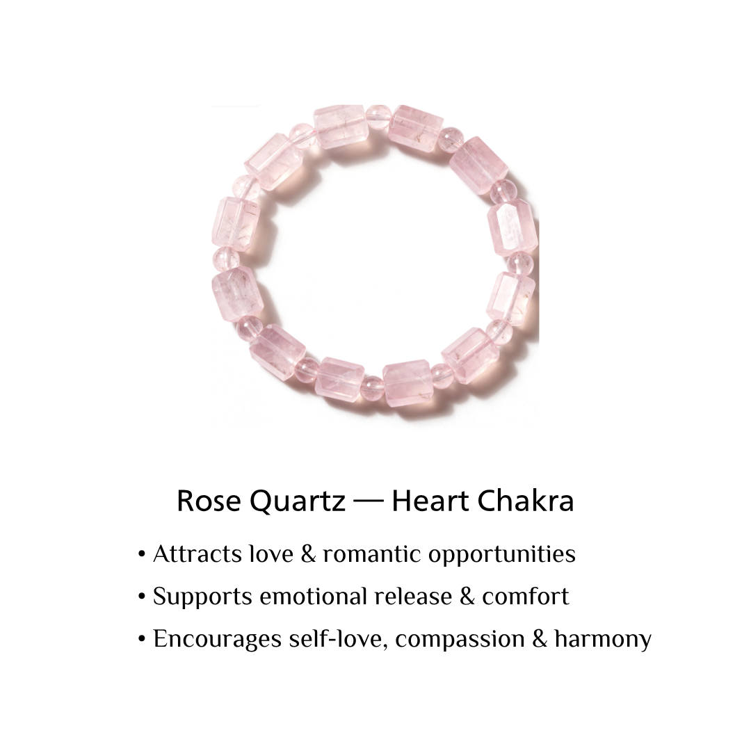 Natural Rose Quartz Bracelet-Tender Heart