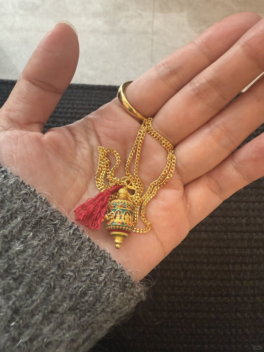 Tibetan Prayer Wheel Necklace – Sacred Om Mani Padme Hum Pendant