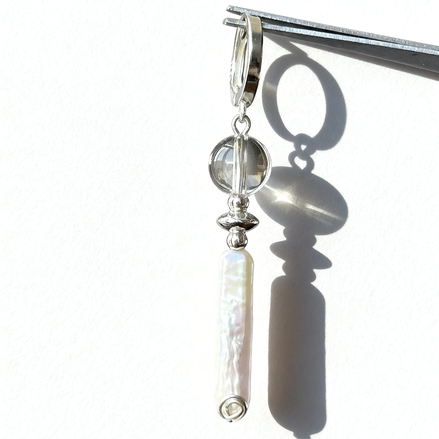 White Crystal & Pearl Earrings-Sacred Harmony