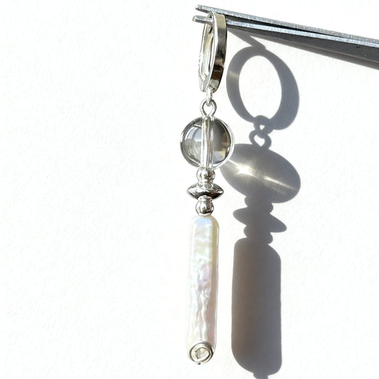 White Crystal & Pearl Earrings-Sacred Harmony