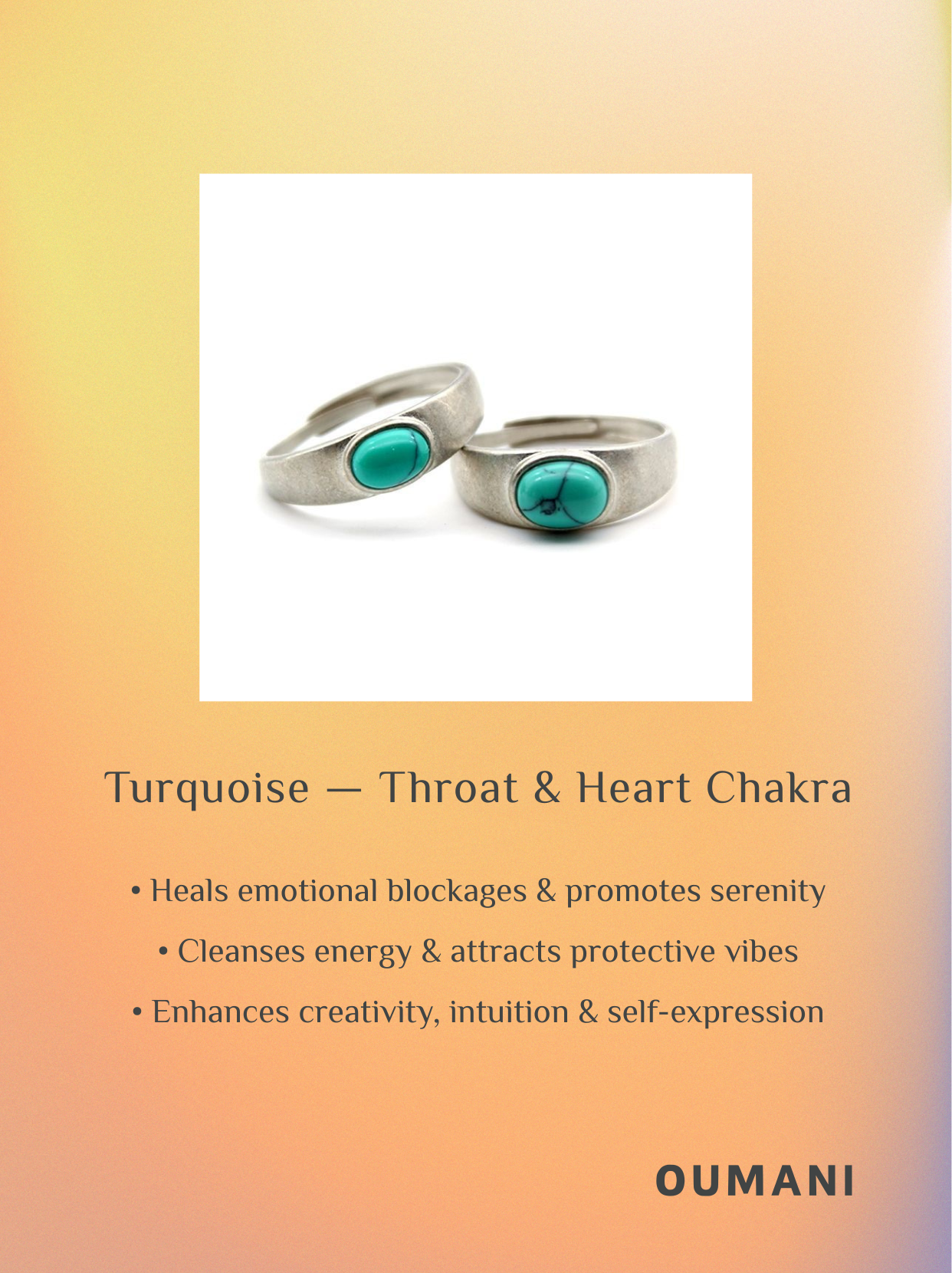 Turquoise Adjustable Ring-Serenity Voice