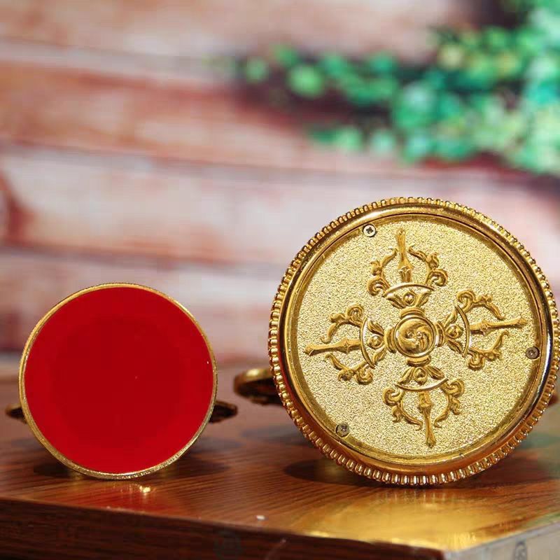 Enamel Painted Wheel Turning King Statue—Sacred Harmony
