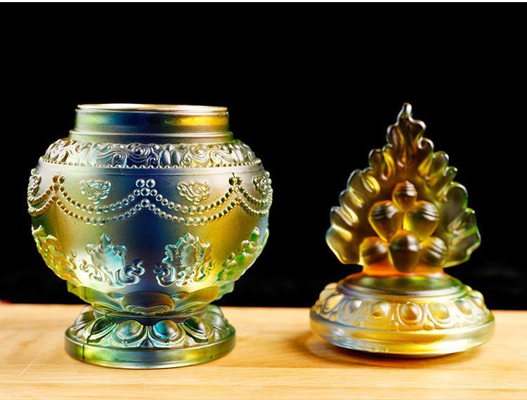 Tibetan Handcrafted Glass Vases—Sacred Treasures