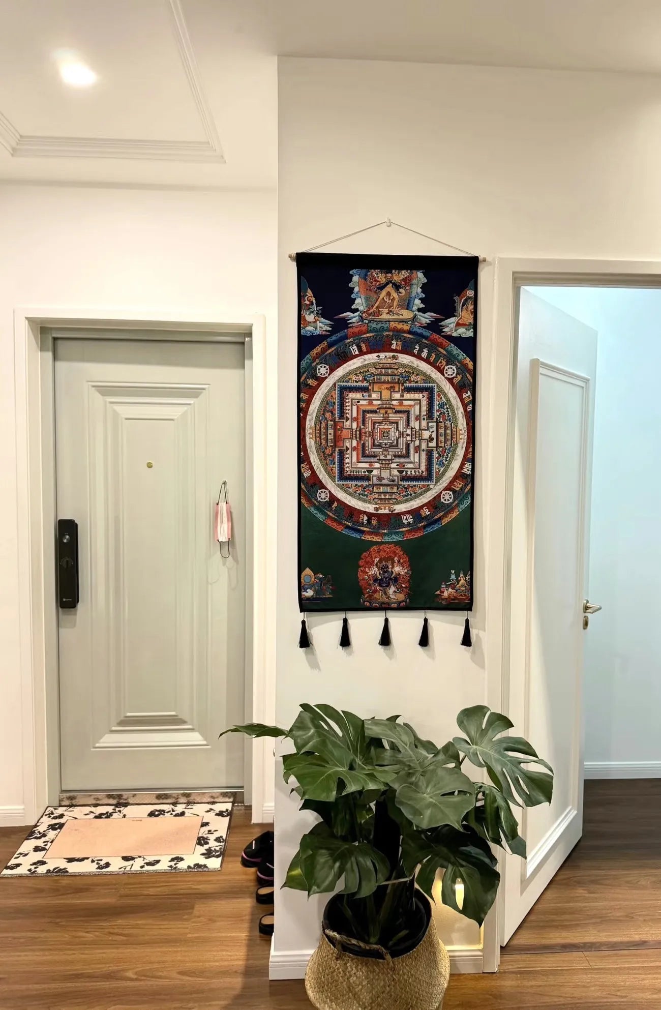 Tibetan Thangka Wall Hanging of the Wealth King—Prosperity Guardian