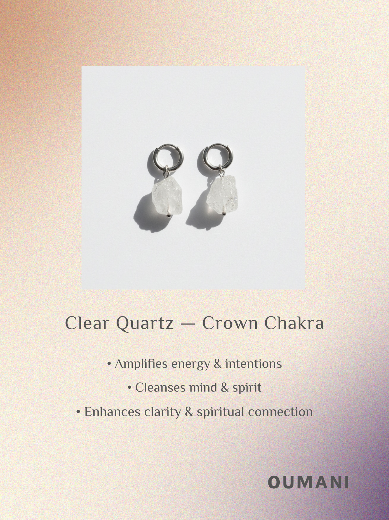Clear Quartz Earrings-Pure Light