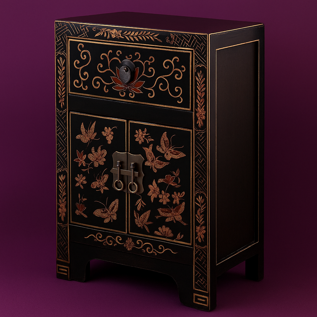 Handcrafted Tibetan Cabinet — Mortise-and-Tenon Wooden Furniture for Spiritual & Meditation Spaces