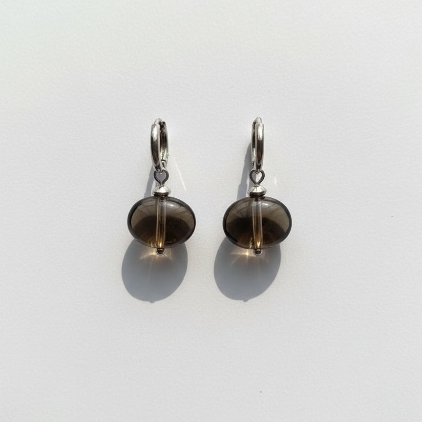Smoky Quartz Earrings-Grounded Serenity