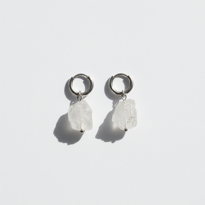 Clear Quartz Earrings-Pure Light