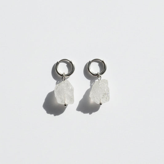 Clear Quartz Earrings-Pure Light