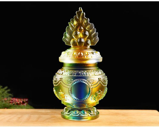 Tibetan Handcrafted Glass Vases—Sacred Treasures