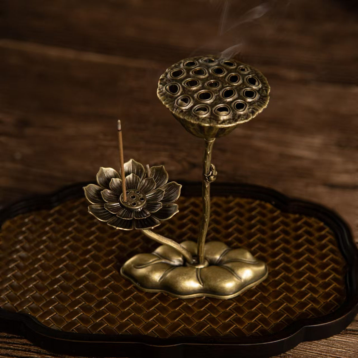 Tibetan Dual-Use Lotus Incense Burner-Pure Serenity