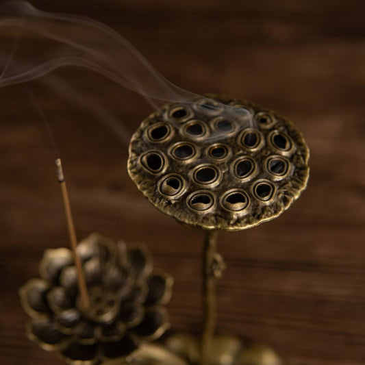 Tibetan Dual-Use Lotus Incense Burner-Pure Serenity