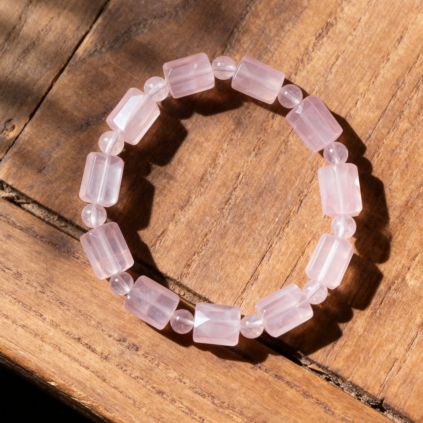 Natural Rose Quartz Bracelet-Tender Heart
